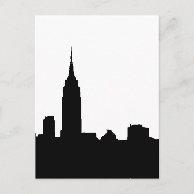 Cartes de poste Silhouette New York Noir & Blanc (Devant)