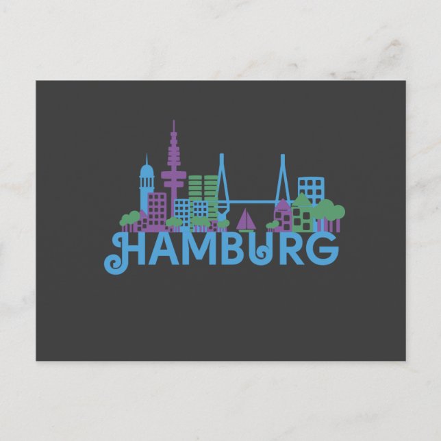 Cartes de poste Skyline Hambourg (Devant)