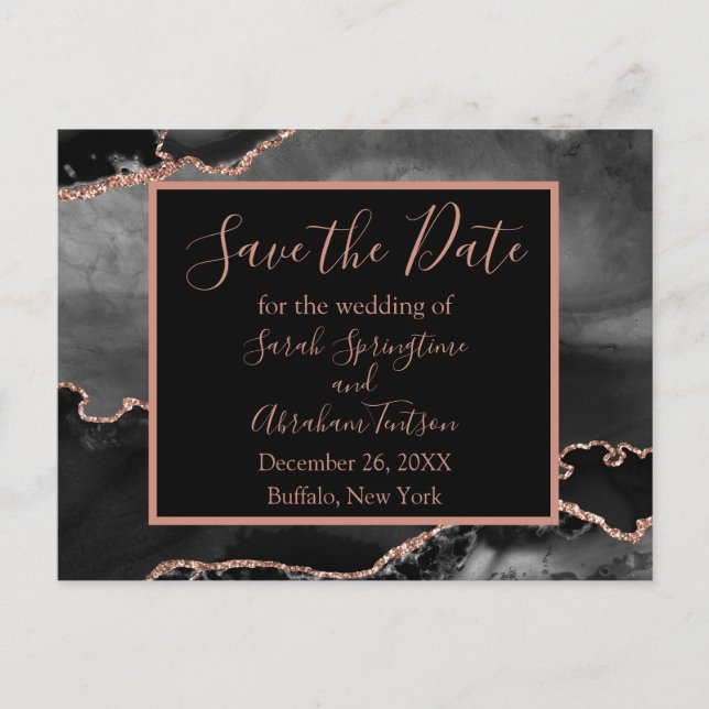 Cartes de préavis de mariage formelles en agate no (Devant)