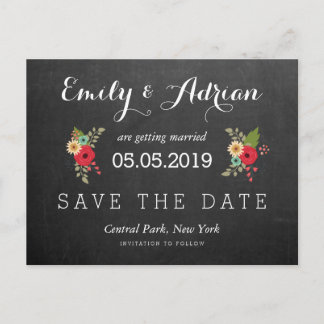 Cartes de préavis Floral Chalkboard