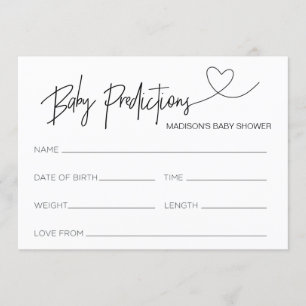 Cartes de prédiction de Baby shower personnalisées