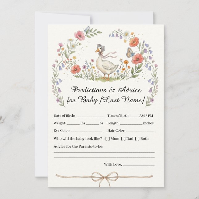 Cartes de prédictions Bébé Fleur Sauvage de Mère l (Devant)
