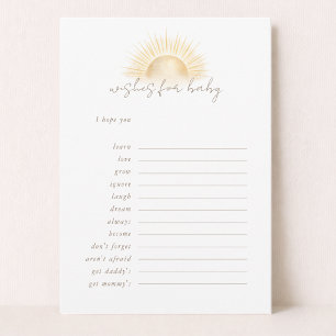 Cartes de prédictions et de vœux Sonshine pour béb