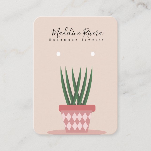 Cartes de Présentation d'Artisanat de Plante Verte (Devant)