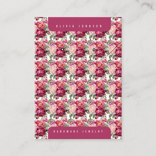 Cartes de Présentation de Bijoux Floraux (Devant)