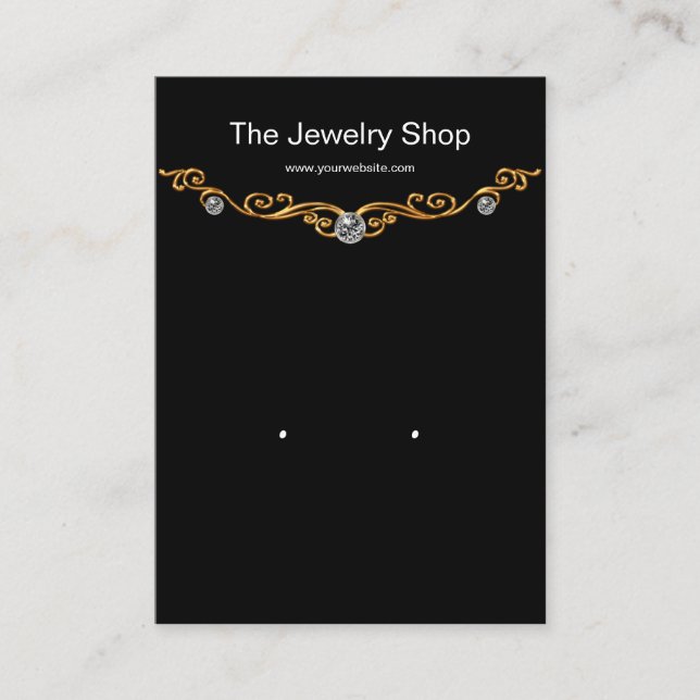 Cartes de présentation de bijoux pour boucles d'or (Devant)