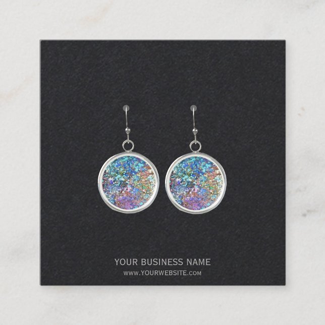 Cartes de Présentation de Boucles d'Oreilles de Bi (Custom Jewelry Earring Display Cards to Personalize with your Business Name & Website)