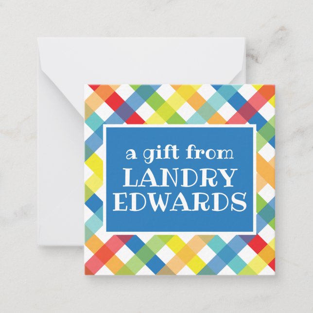 Cartes de présentation de cadeaux à motifs entrecr (Devant)
