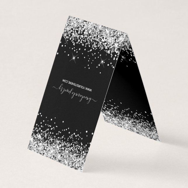 Cartes de présentation de colliers en strass noir  (Front)