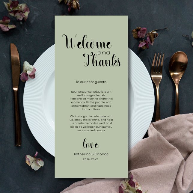 Cartes de Présentation de Table Bienvenue & Merci  (Créateur téléchargé)
