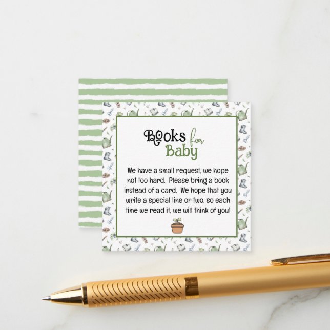 Cartes de présentation Little Sprout Books pour bé (Devant/Arrière en situation)