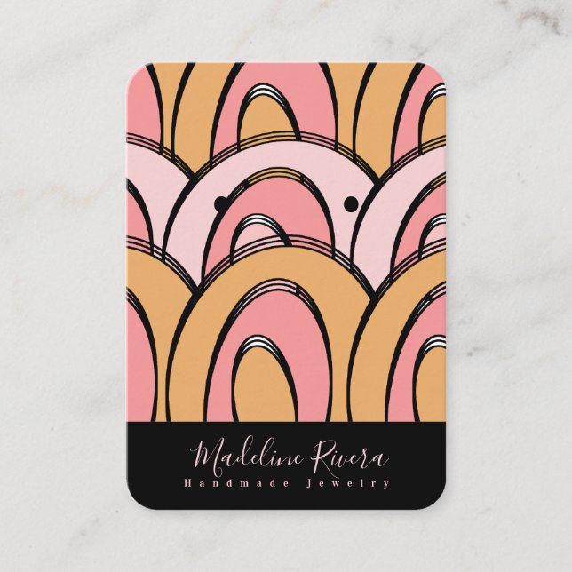 Cartes de présentation pour bijoux artisanaux abst (Devant)