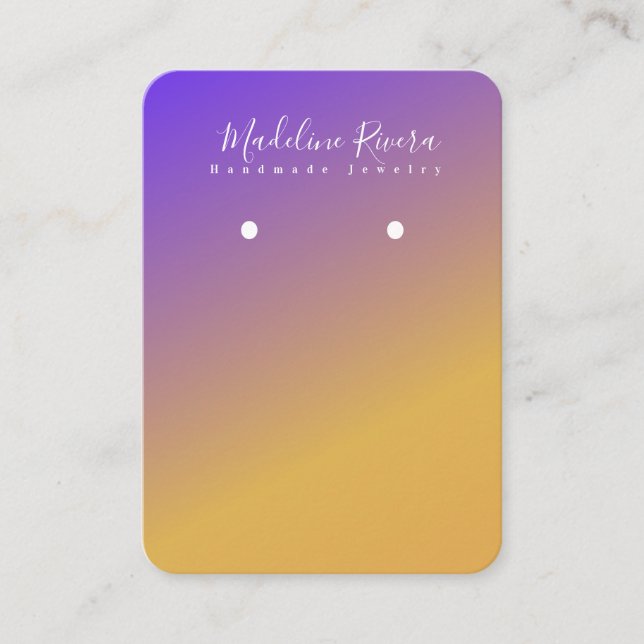 Cartes de présentation pour boucles d'oreilles art (Devant)