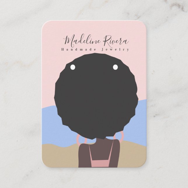 Cartes de présentation pour boucles d'oreilles art (Devant)