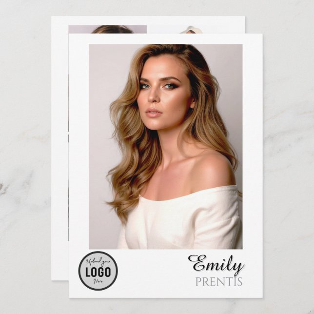 Cartes de présentation pour casting | 5 photos ave (Devant / Derrière)