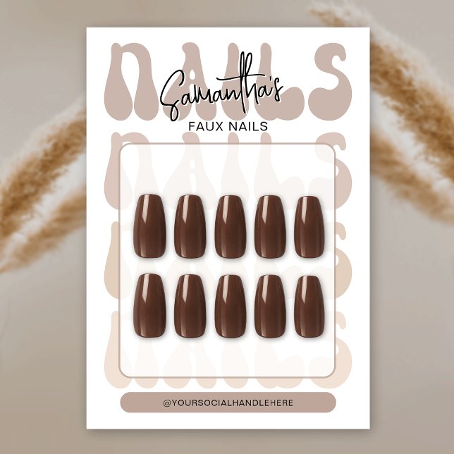 Cartes de présentation pour guide de soins des ong (Trendy retro acrylic nails display cards (! nails are for demonstration only, they are not included))