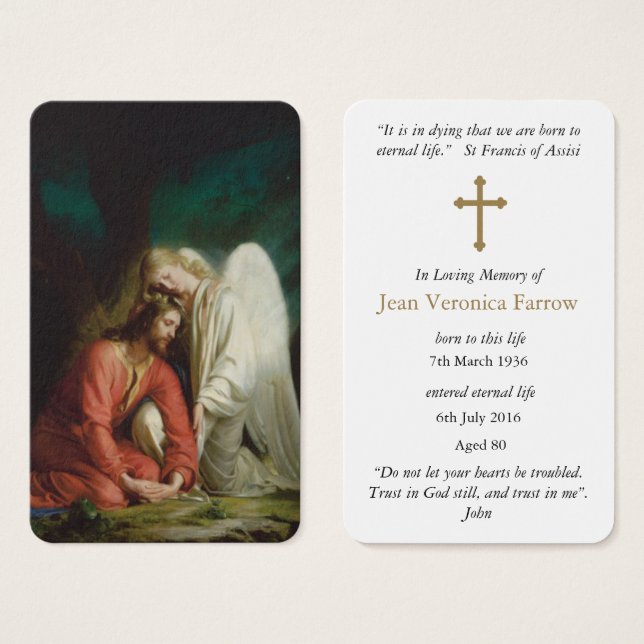 Cartes de prière | Armoiries D'Un Angel (Devant & derrière)