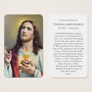 Cartes de prière   Coeur Sacré De Jésus