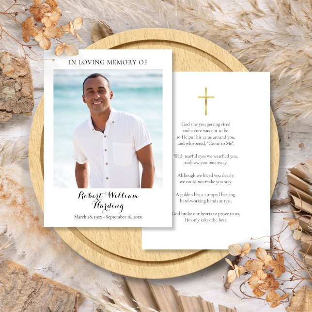 Cartes de prière de condoléances pour funérailles  (Photo Funeral Sympathy Memorial Prayer Cards)