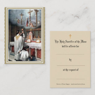 Cartes de prière d'oblation de la messe catholique
