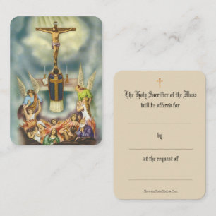 Cartes de prière d'offrande de messe catholique