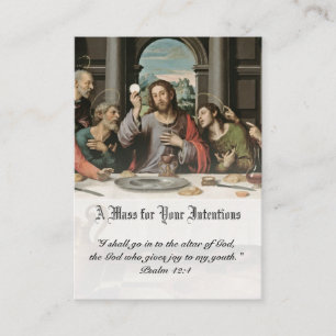 Cartes de prière d'offrande de messe catholique