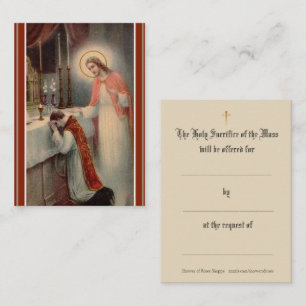 Cartes de prière d'offrande de messe catholique