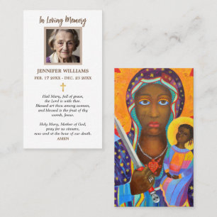 Cartes de prière Erzulie Dantor Vierge noire Haïti