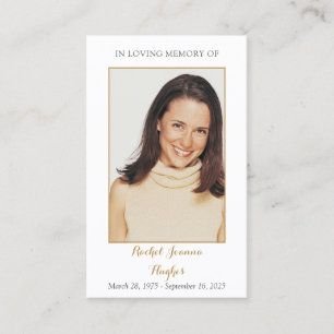 Cartes de prière funéraire avec photo florale