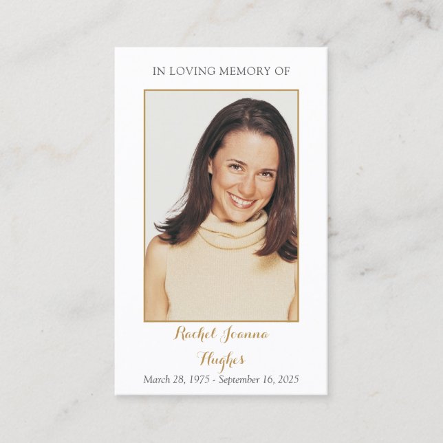Cartes de prière funéraire avec photo florale (Devant)