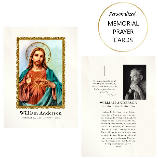 Cartes de prière funéraire du Sacré-Coeur de Jésus (Créateur téléchargé)