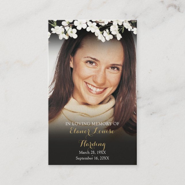 Cartes de prière funéraire florale en fleurs (Devant)