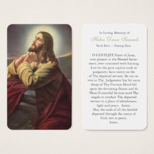 Cartes de prière   Jésus priant 1