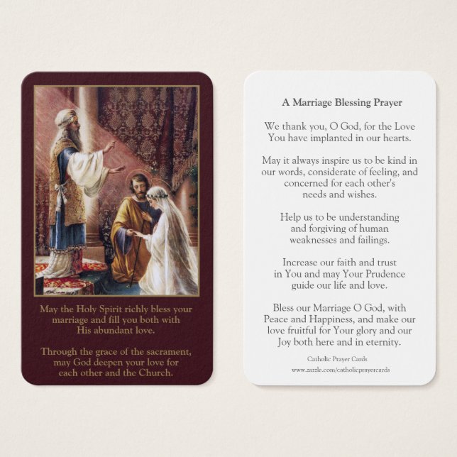 Cartes de prière | Mary & Joseph Mariage (Devant & derrière)