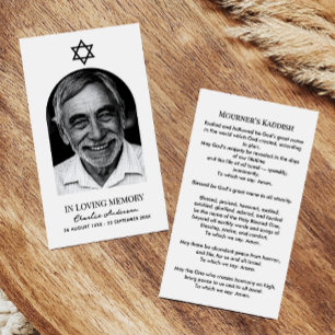 Cartes de prière mémorial juives de photographie d