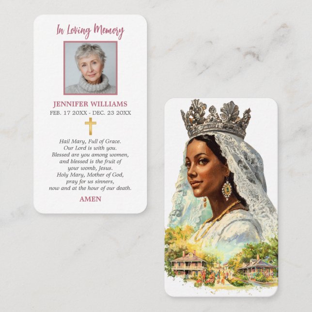 Cartes de prière Notre-Dame de Protection Vierge M (Devant / Derrière)
