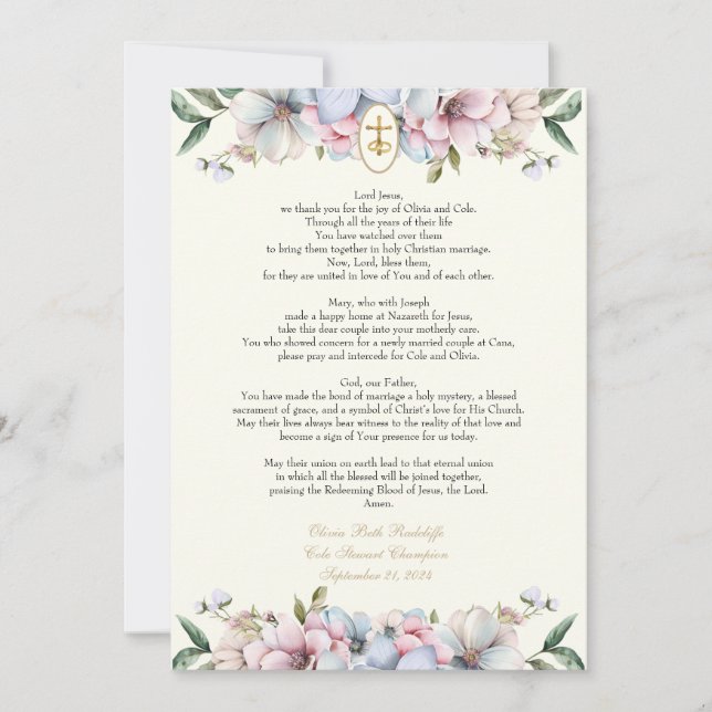 Cartes de prière Olivia (Devant)