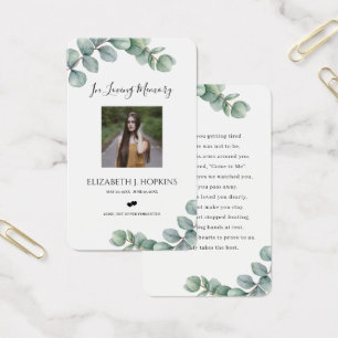 Cartes de prière photo Feuilles Eucalyptus vertes