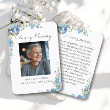 Cartes de prière photo Fleur d'oubli