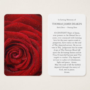 Cartes de prière   Rose rouge