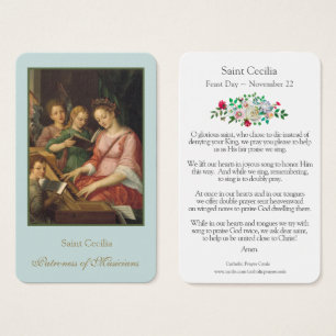 Cartes de prière   St. Cecilia 1