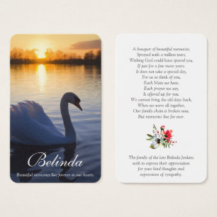 Cartes de prière   Sunset Swan