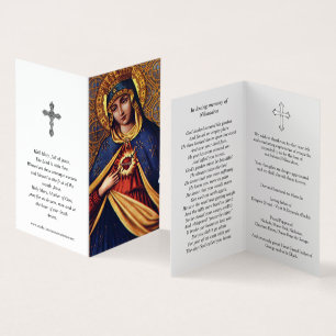 Cartes de prières catholiques Coeur immaculé