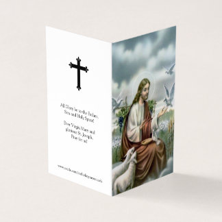 Cartes de prières catholiques | Jésus avec des col