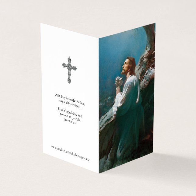 Cartes de prières catholiques | Jésus Christ prier (Extérieur)