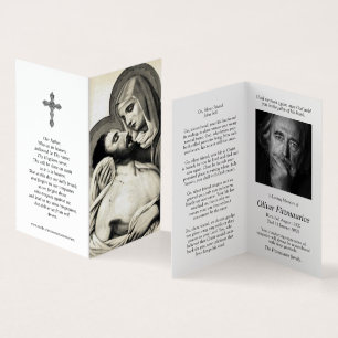 Cartes de prières catholiques   Mary Cradles Jésus