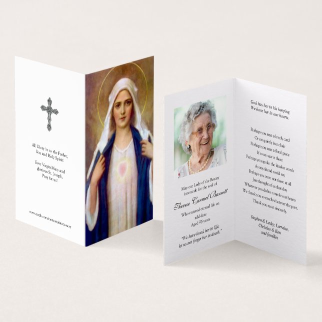 Cartes de prières catholiques | Mère Marie 1 (Inside and Outside)