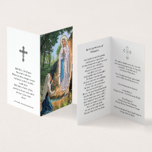 Cartes de prières catholiques   Notre Dame Lourdes