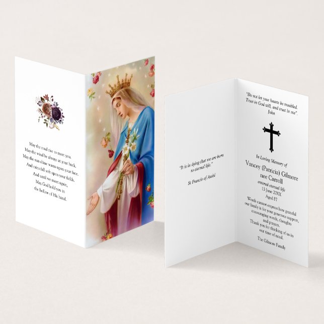 Cartes de prières catholiques | Rosaires (Intérieur et extérieur)