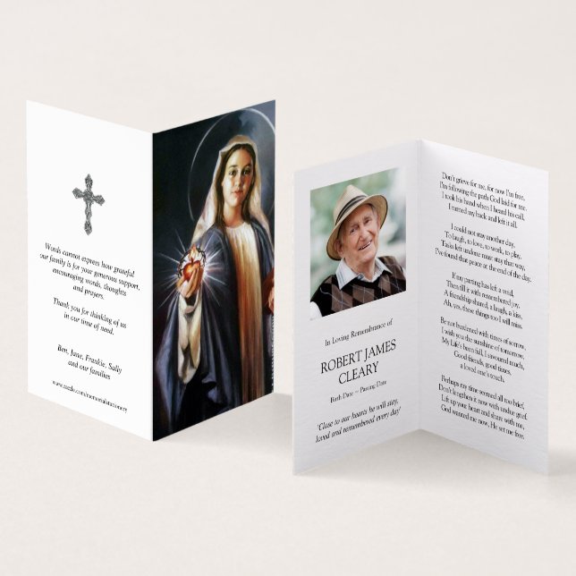 Cartes de prières catholiques | Tenir le coeur sac (Inside and Outside)